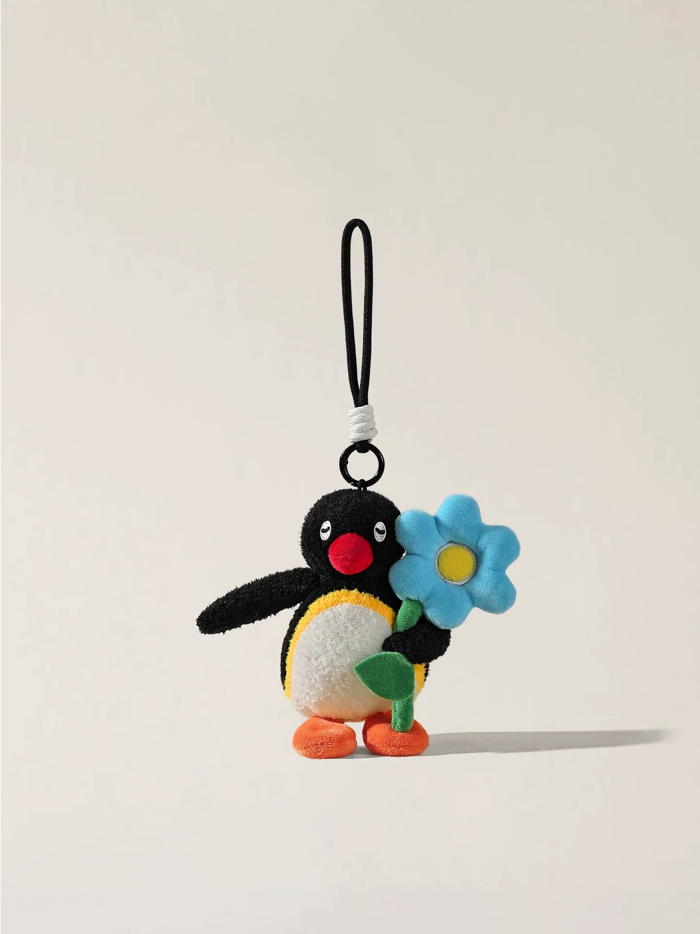 Original Potdemiel Pingu Penguin with Blue Flower Plush Keychain
