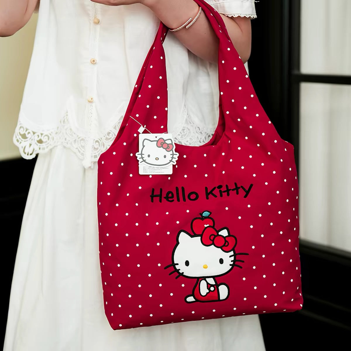 Licensed Hello Kitty Polkadot Tote Bag