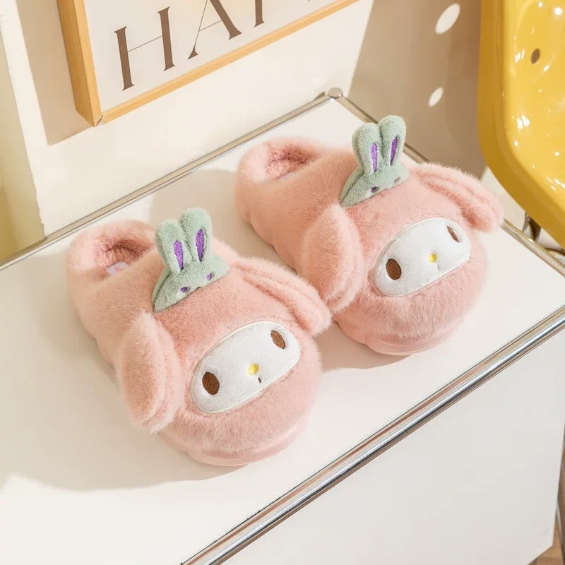 Fuzzy Winter Sanrio Bunny Slippers