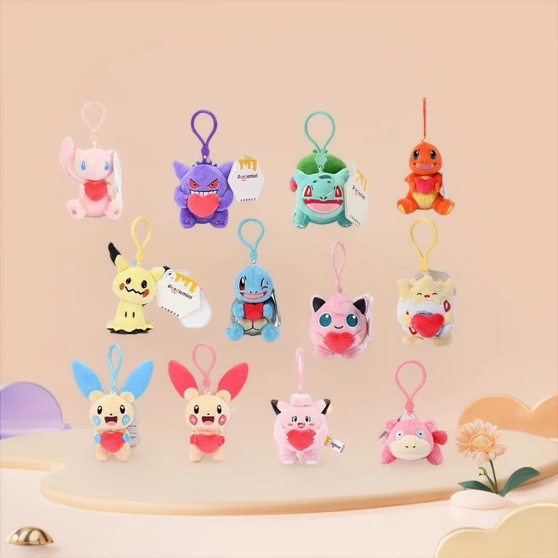 Pokemon Heart Plush Keychain