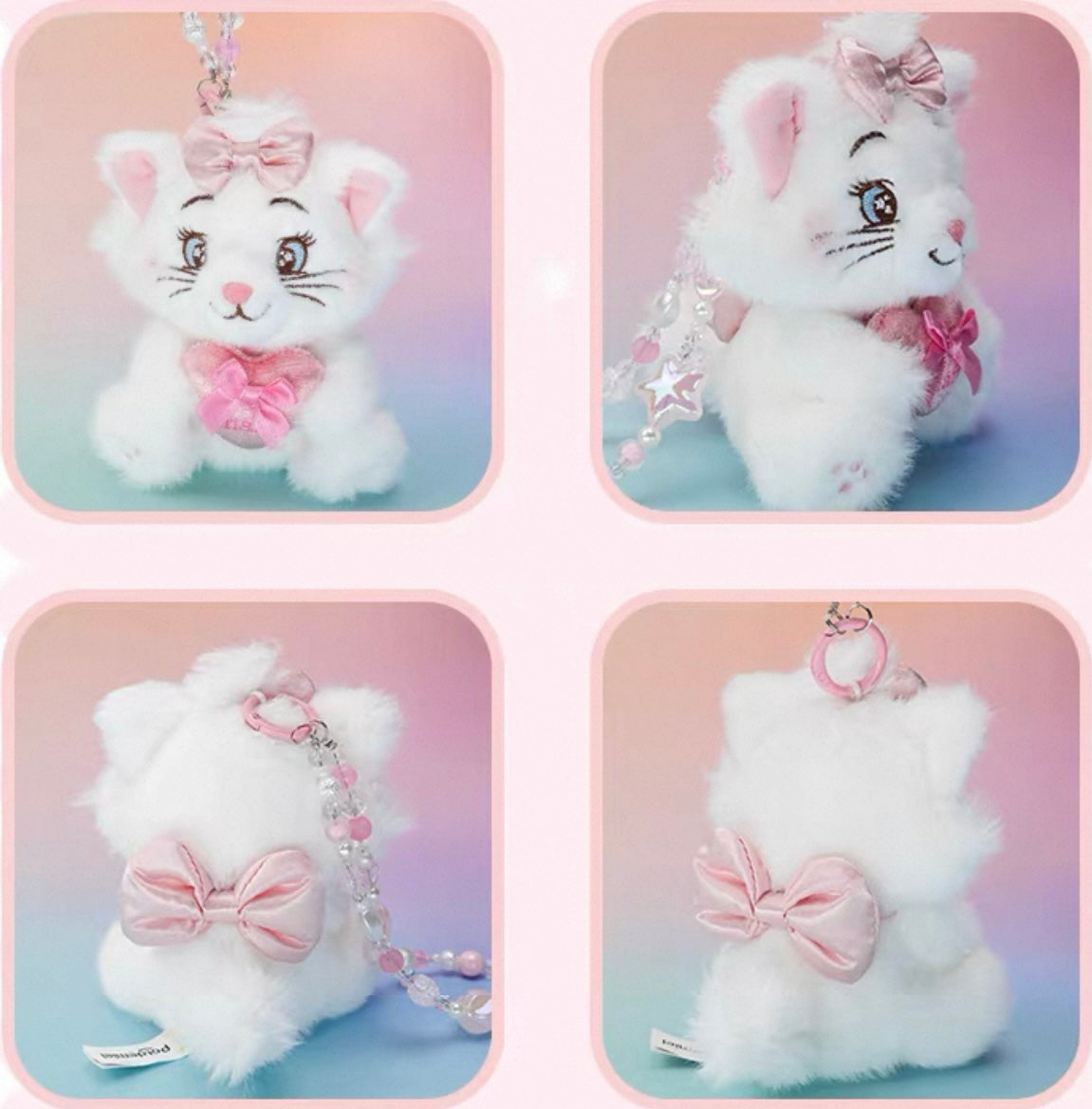 Orignal Potdemiel Marie Cat with Beaded Charm Plush Keychain