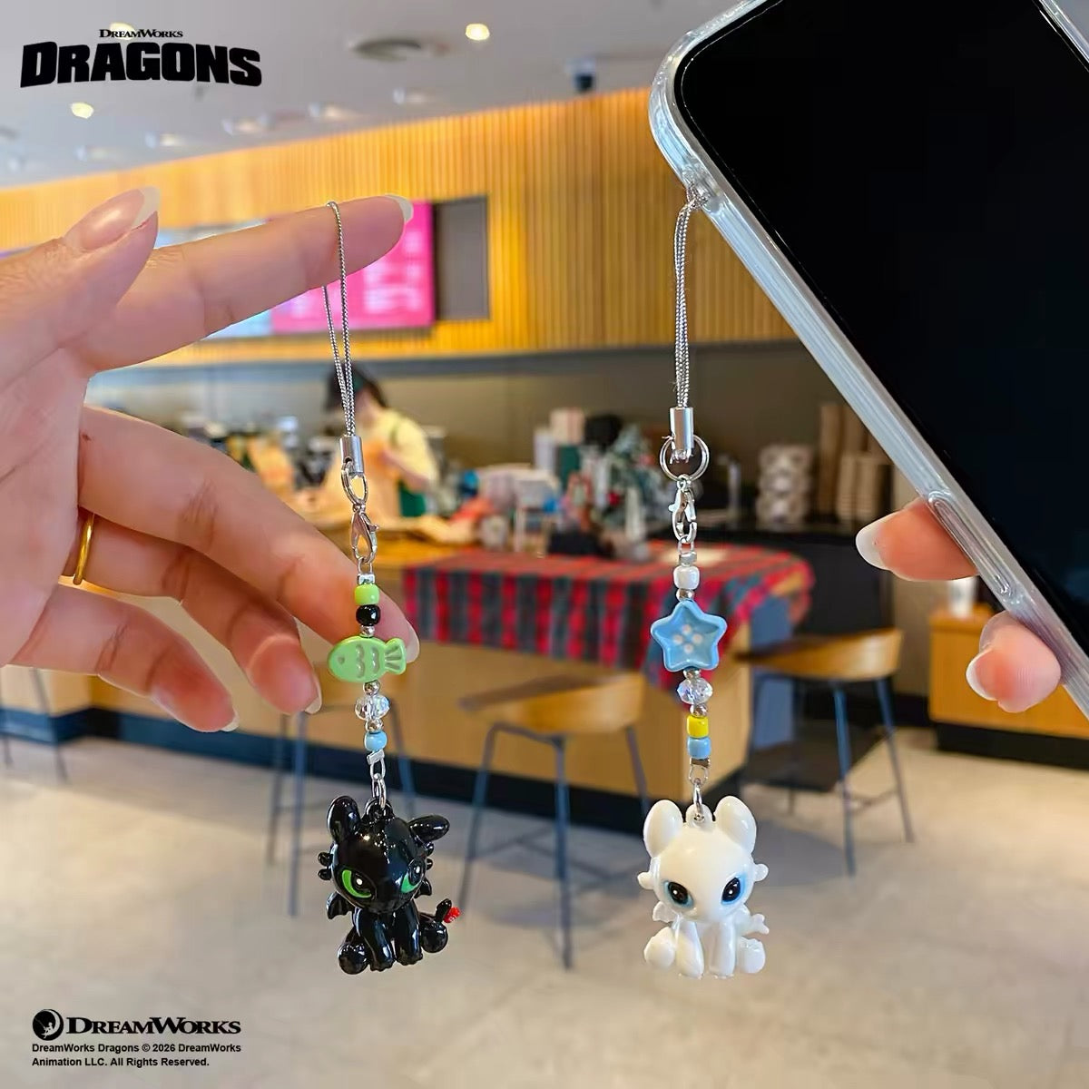 Licensed Baimao How to Train Your Dragon Toothless Couple Keychain | Phone Strap