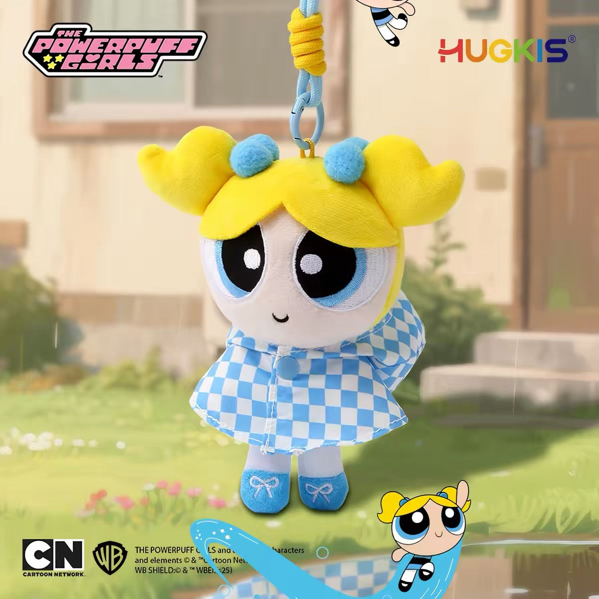 Licensed Hugkis The PowerPuff Girl Raincoat Plush Keychain