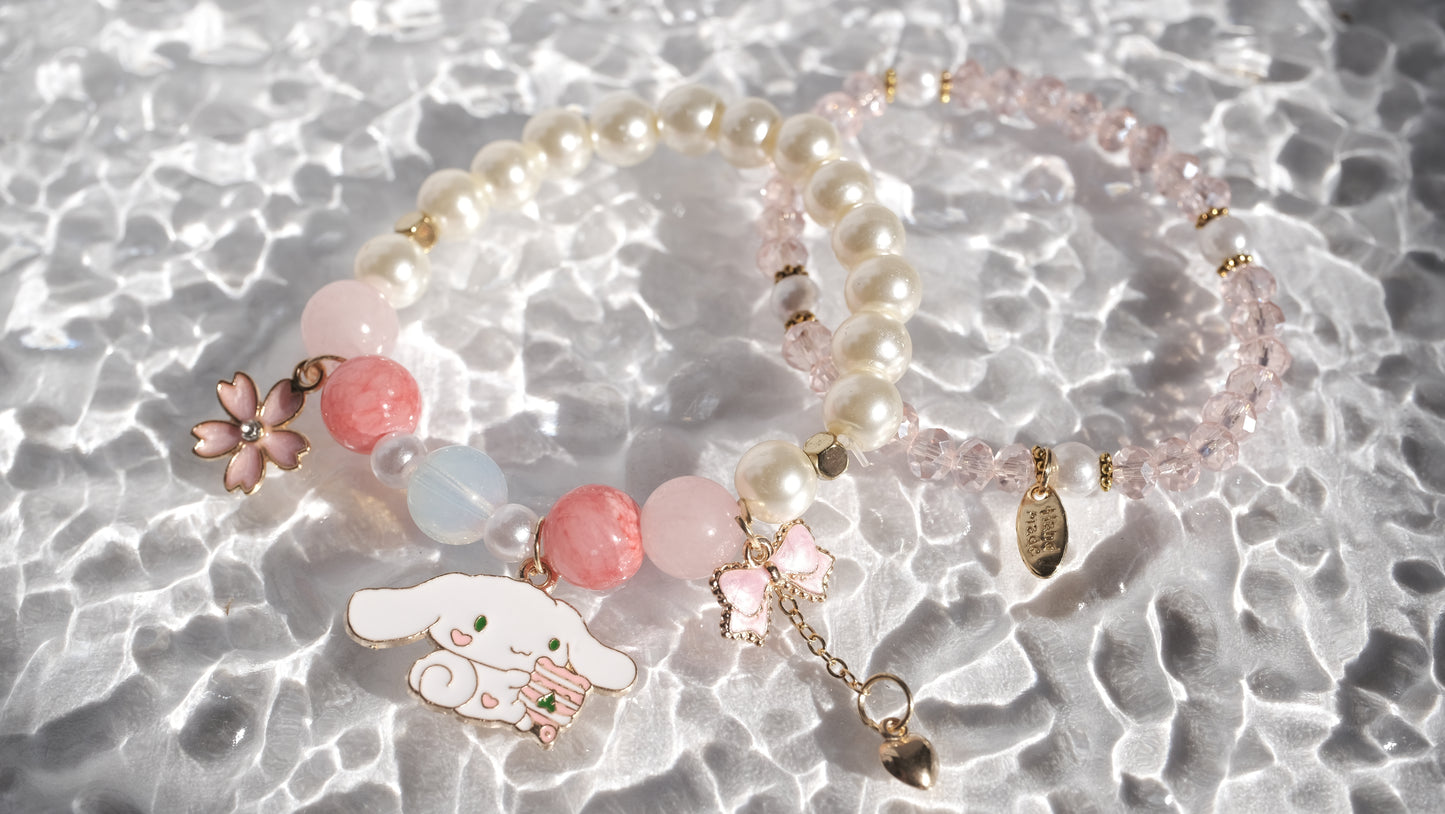 Pink Cinnamoroll Beaded Bracelet, Detail
