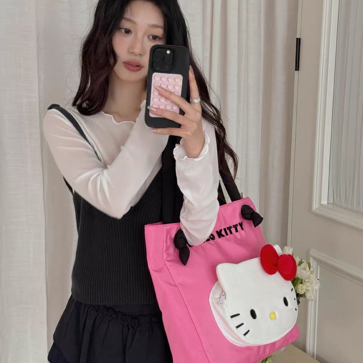 Licensed Puffy Strap Sanrio Tote Bag