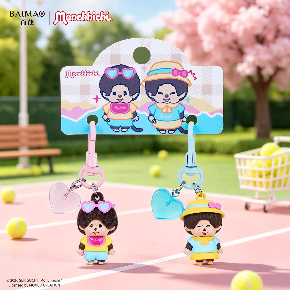 Licensed Baimao Monchhichi Couple Keychain Set of 2