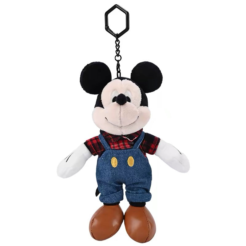 Original Potdemiel Mickey and Minnie Denim￼Plush Keychain