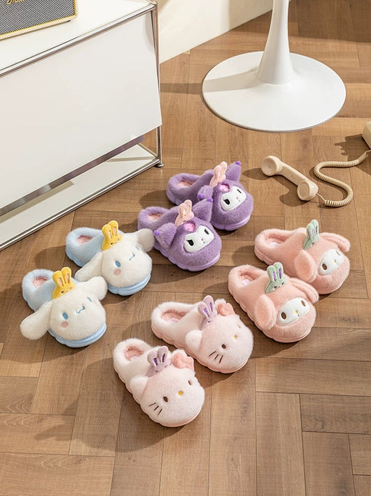 Fuzzy Winter Sanrio Bunny Slippers