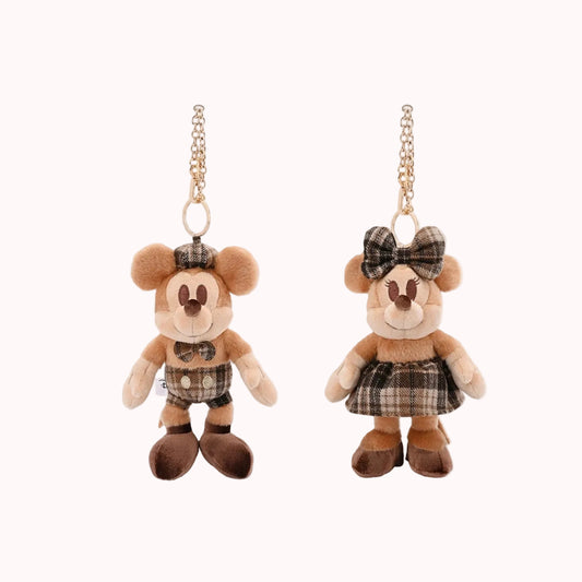 Original Potdemiel Mickey & Minnie Brown Plush Keychain