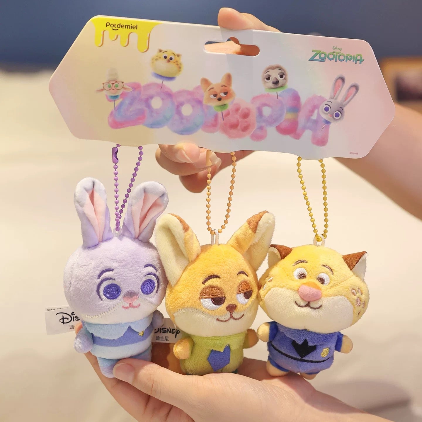 Original Potdemiel Zootopia mini Plush Keychain Set – Sweet Chillin'