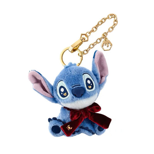 Original Potdemiel Stitch Red Bow Plush Keychain
