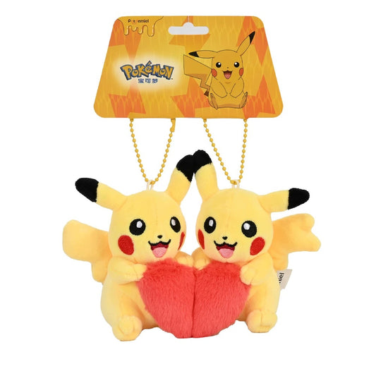 Original Potdemiel Pikachu Couple Magnet Heart Plush Keychain