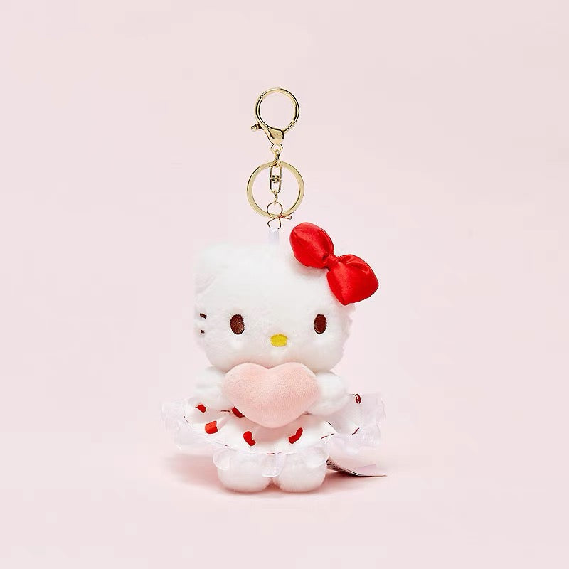 Licensed Surof Hello Kitty Heart Plush Keychain