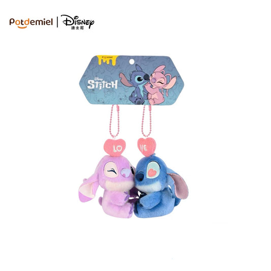 Original Potdemiel Stitch and Angel Couple Magnet Plush Keychain