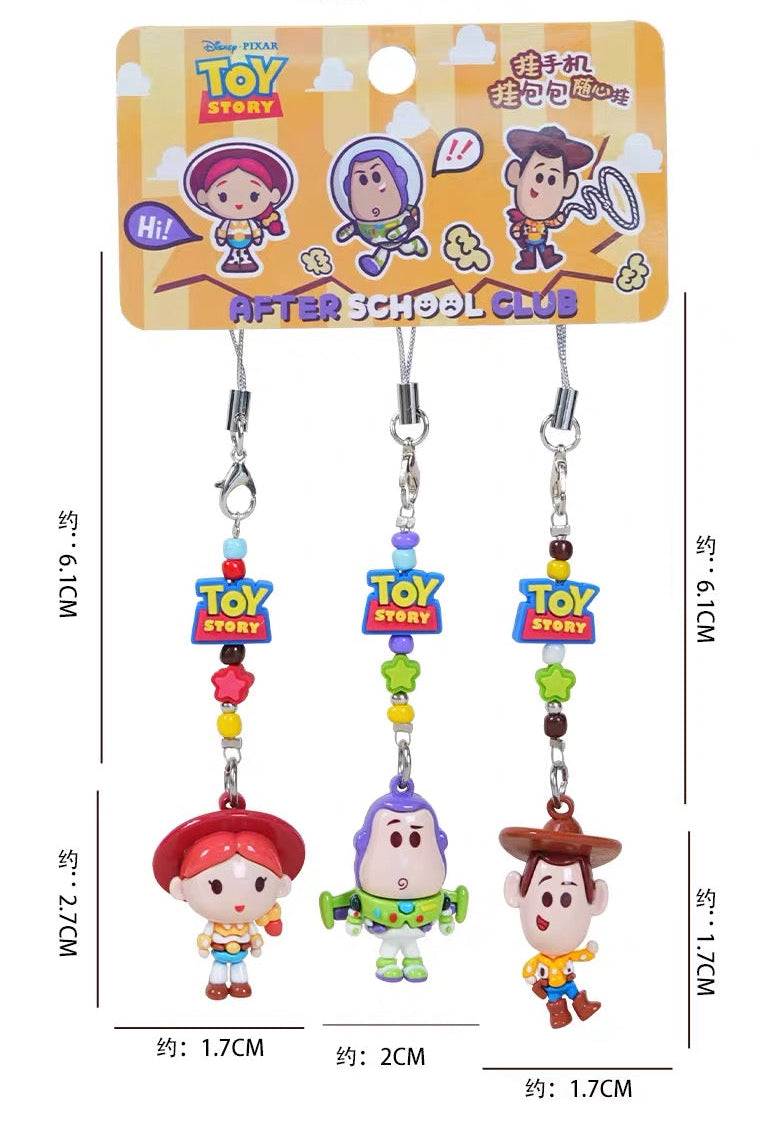Licensed Baimao Toy Story 3pcs Set Keychain | Phone Strap