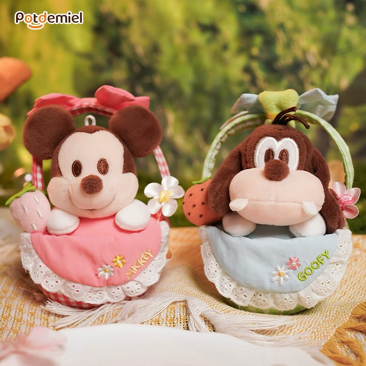 Original Potdemiel Mickey & Friends Picnic Basket Plush Keychain