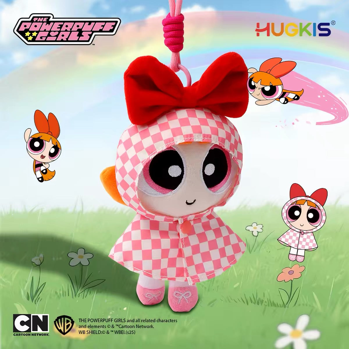 Licensed Hugkis The PowerPuff Girl Raincoat Plush Keychain