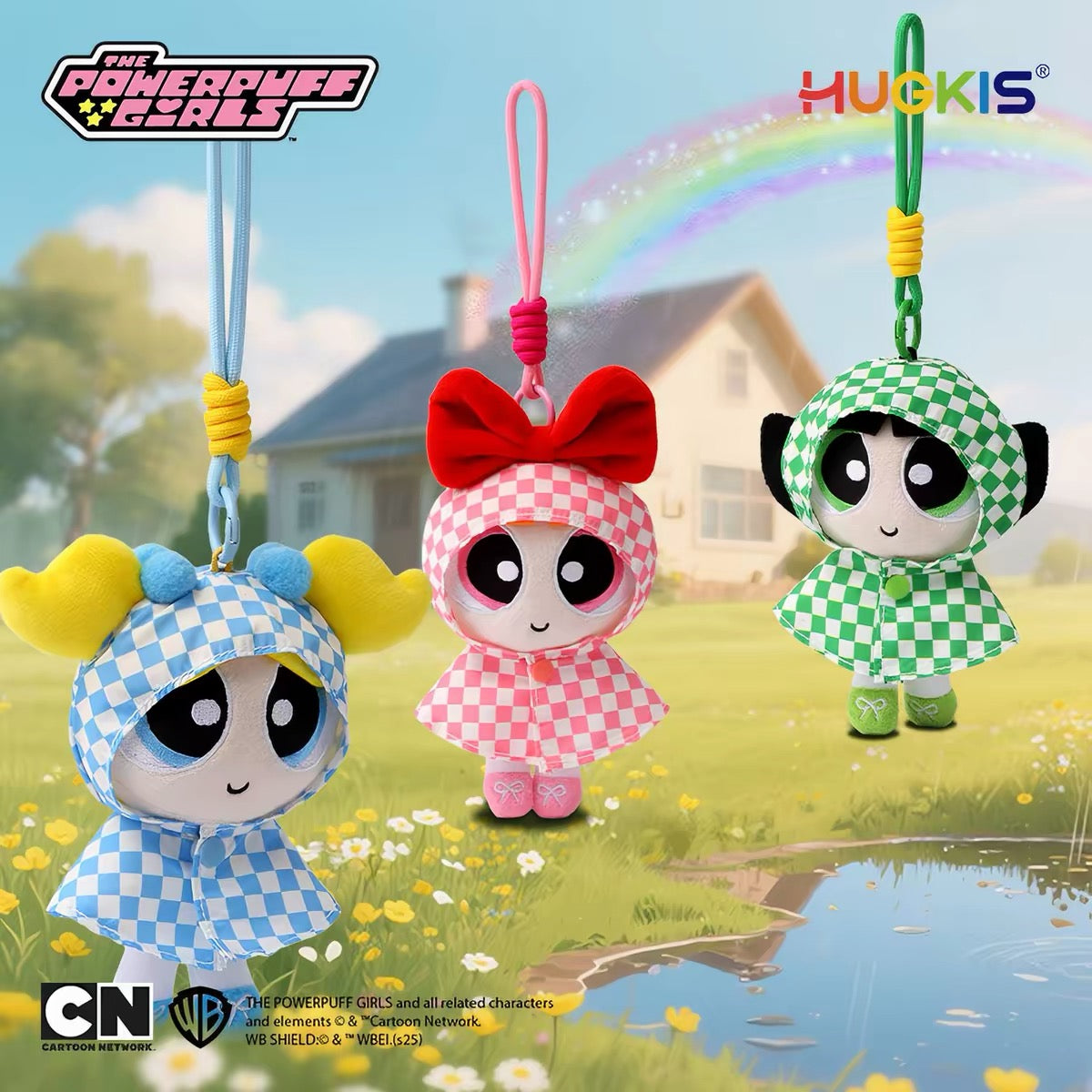 Licensed Hugkis The PowerPuff Girl Raincoat Plush Keychain