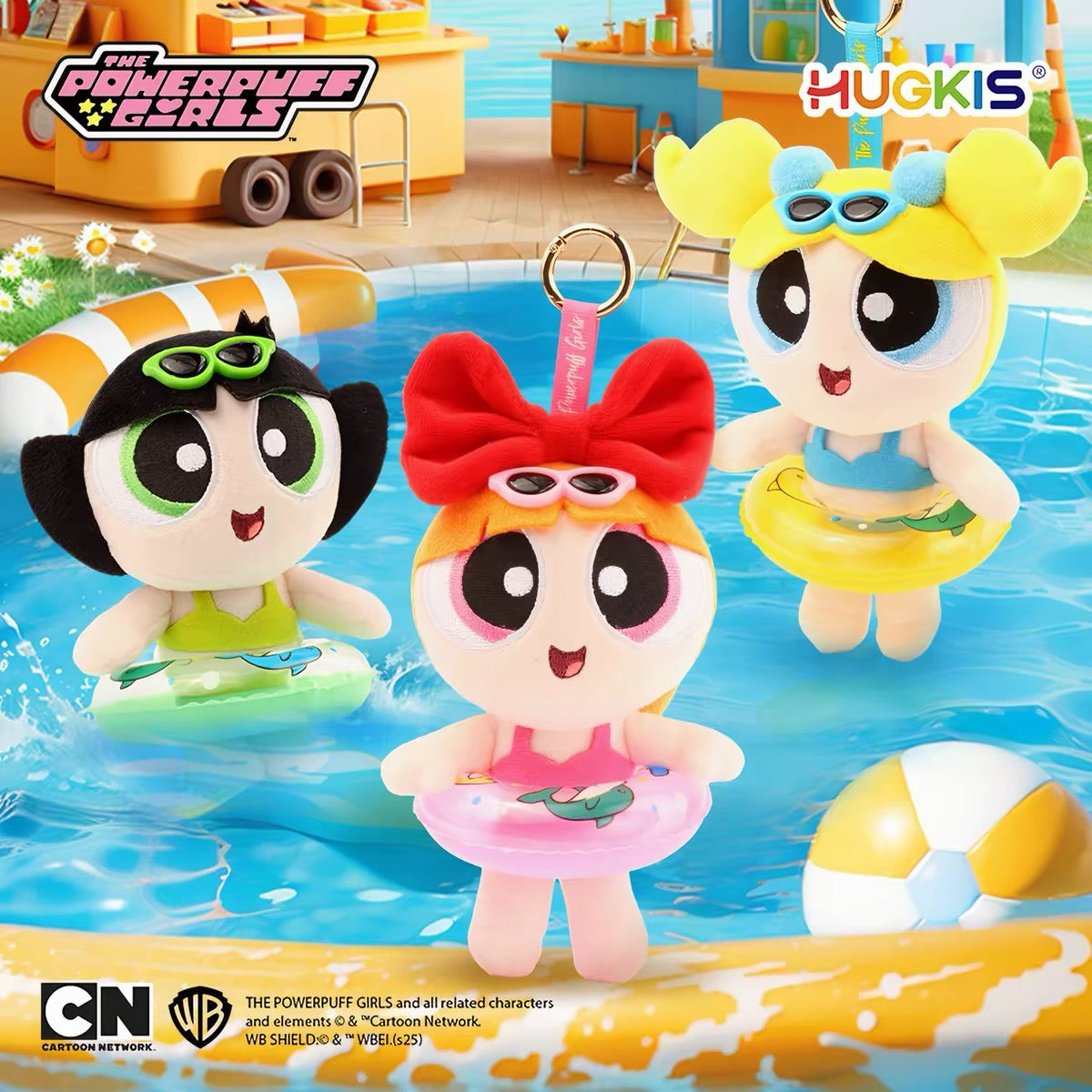 Licensed Hugkis The PowerPuff Girl Beach Fit Plush Keychain