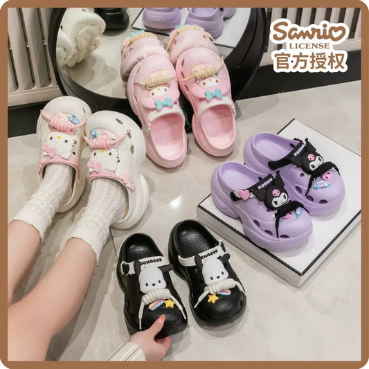 Sanrio Charms Croc Shoes – Cute Kawaii Hello Kitty and My Melody Plush Clog Style Shoes for Fans