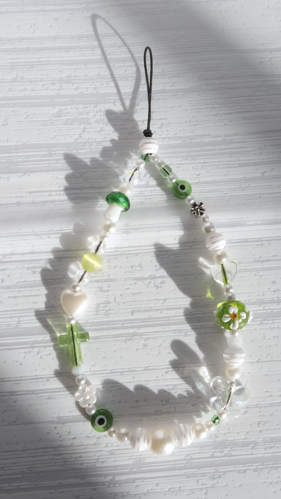 Green Fairy Beaded Phone Strap