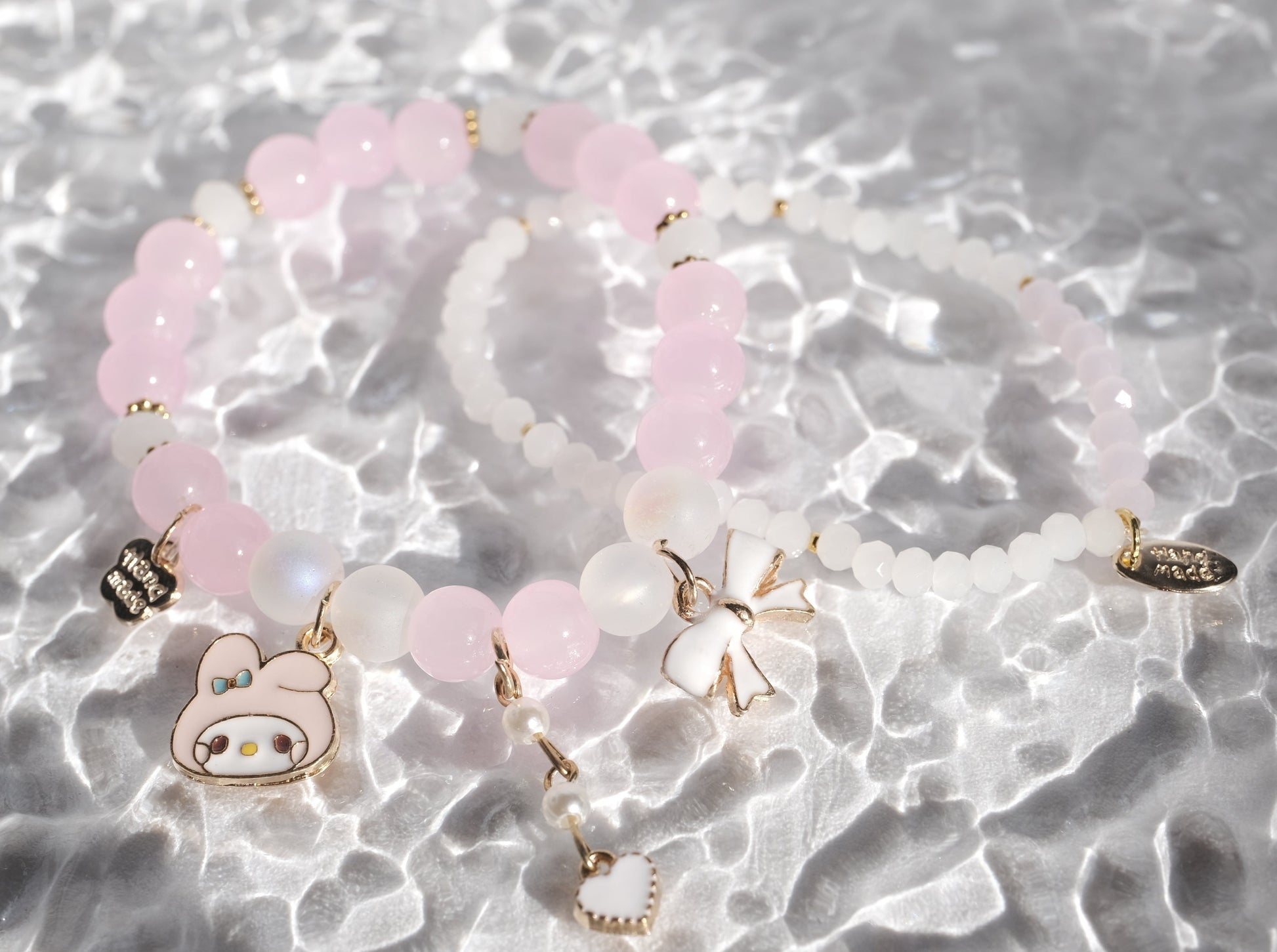 Pink My Melody Beaded Bracelet, Detail