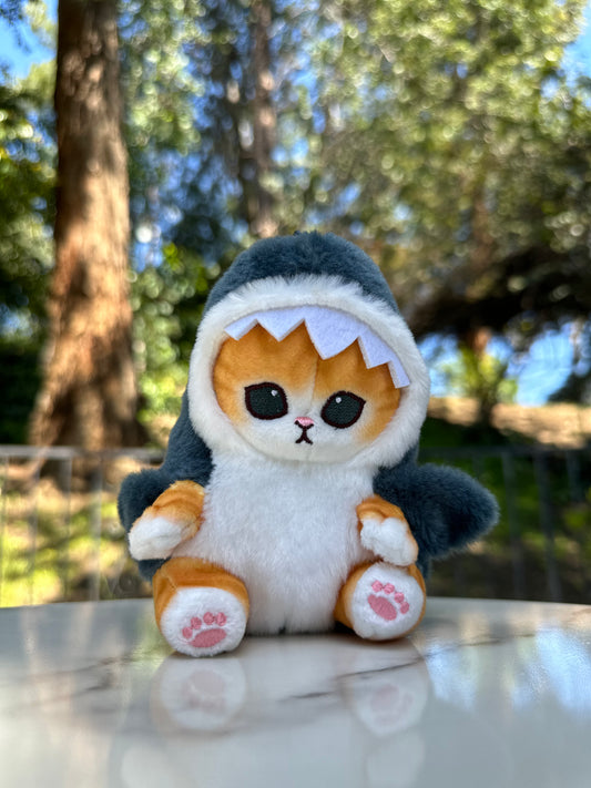Shark Cat Plush Keychain, Front Side