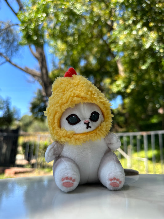 Shrimp Tempura Cat Plush Keychain, Front Side