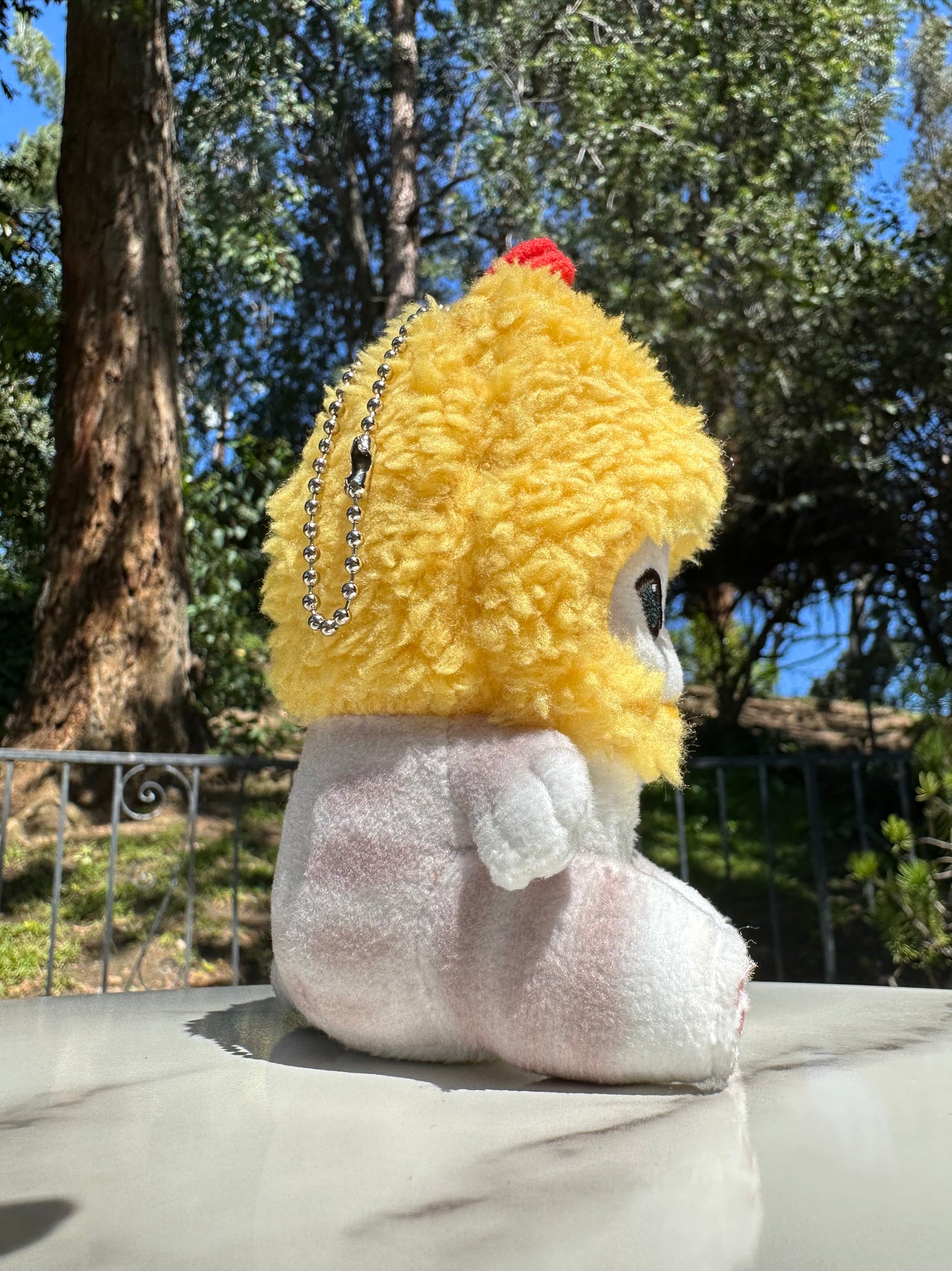 Shrimp Tempura Cat Plush Keychain, Side