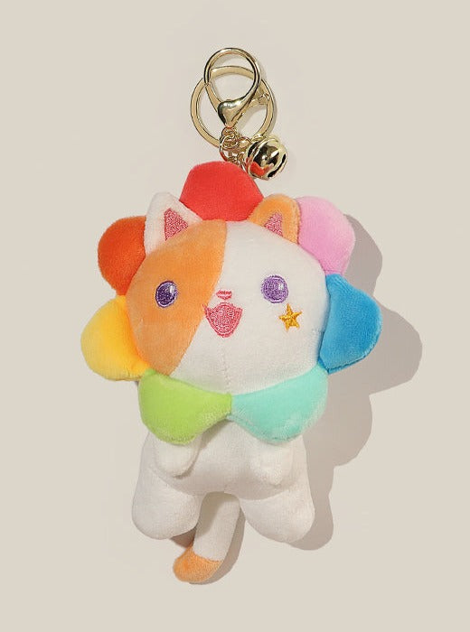 Flower Cat Plush Keychain, Front Side