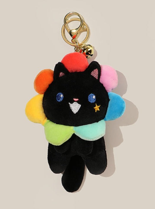Flower Cat Plush Keychain, Front Side