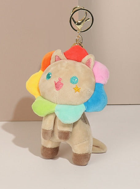 Flower Cat Plush Keychain, Front Side