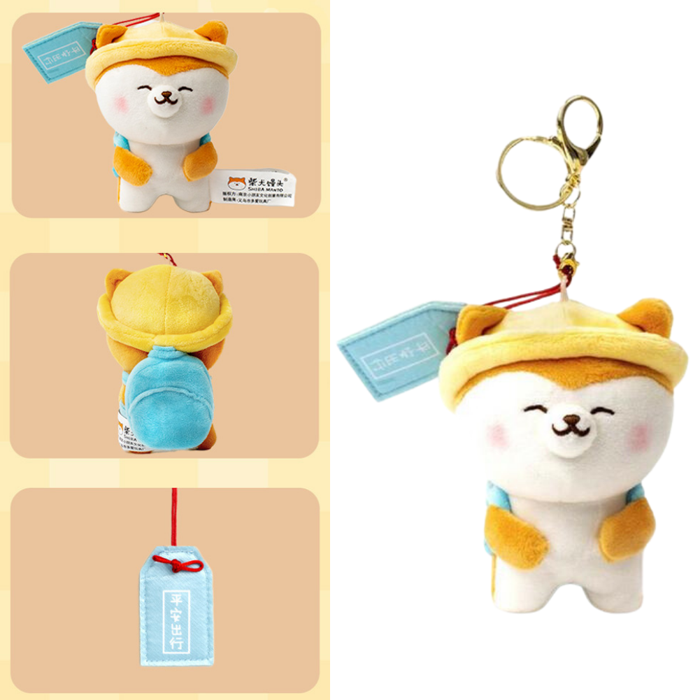 Shiba Inu Dog Plush Keychain, Safe Trip