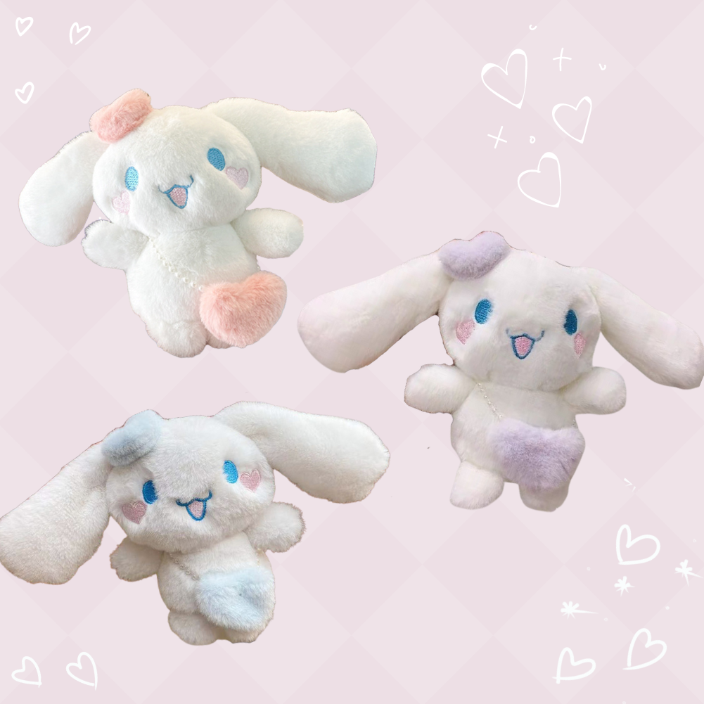 Heart Bunny Plush Keychain, Front Side